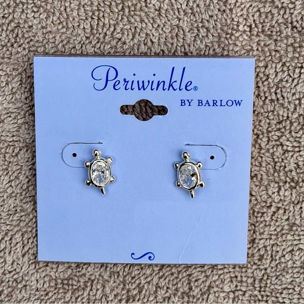 Periwinkle by Barlow Silver Turtle Studs